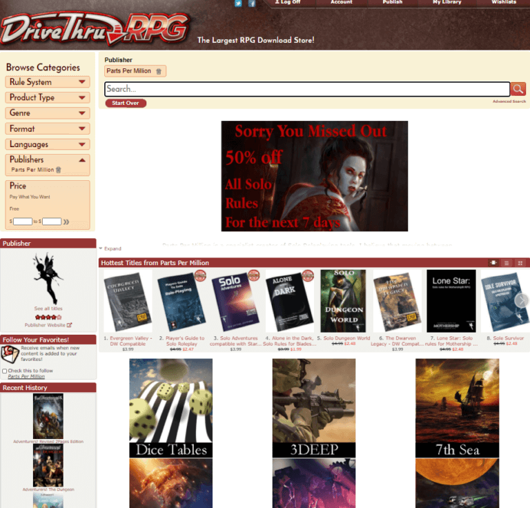 Deal of the Day Breakdown - Solo Roleplaying & Game Mastery